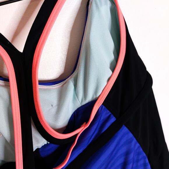 Nike Tankini Swim Top 10 Racerback Striped Athletic Swimsuit Womens Sportswear - Picture 6 of 7